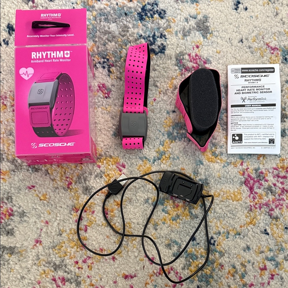 Scosche Rhythm+ Heart Rate Monitor - Pink and Black